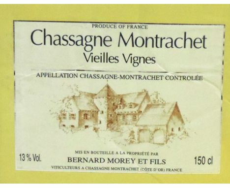 Wine - White Burgundy: 1998, Bernard Morey Chassagne Montrachet, Vieilles Vignes, 6 Bottles, Magnums, card case, unopened. (6