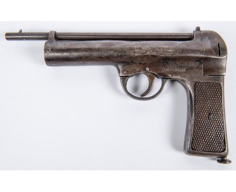 A rare Fourth Model "Titan" .177" smooth bore air pistol, c mid 1920s, number 25 on the frame behind the revolving breech, ba