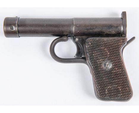 A .177" German Tell II air pistol, with chequered wood grips. GWO &amp; C (some light pitting).  Purchasers please note: any 