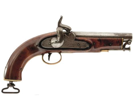 A .577 CALIBRE PERCUSSION CUSTOMS OR POLICE SERVICE PISTOL, 6inch barrel, the lock stamped LACY &amp; Co. LONDON, full stocke