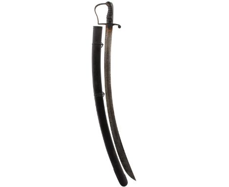 A 1796 PATTERN LIGHT CAVALRY OFFICER'S SWORD, 83.5cm curved blade with traces of etched decoration and gilt highlights, regul