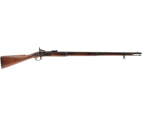 A .577 OBSOLETE CALIBRE SNIDER ENFIELD RIFLE, 36.5inch sighted octagonal barrel with Indian ramp and ladder rear sights, bord