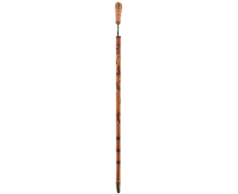 A LATE 19TH CENTURY JAPANESE SWORD STICK, 73.5cm blade stamped WILKINSON and SOLINGEN, characteristic carved wooden handle an