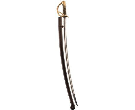 A FRENCH MODEL 1822 LIGHT CAVALRY TROOPER'S SWORD, 87cm double fullered blade marked with the manufacturer's details on the b