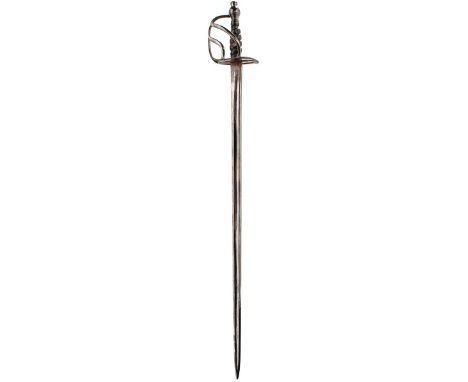 A 1788 PATTERN CAVALRY SWORD, 90cm double fullered blade struck with an Ordnance mark just above the forte, regulation three-