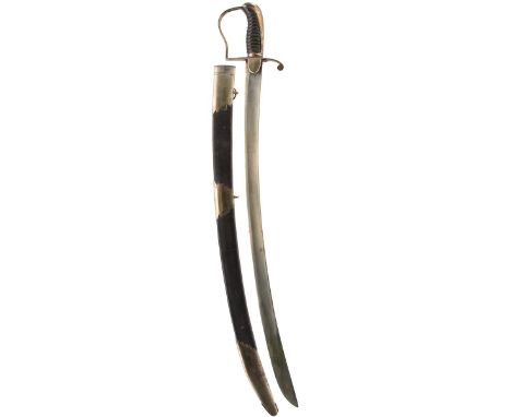 A GEORGIAN LIGHT COMPANY OFFICER'S SWORD, 71cm blade decorated with scrolling foliage, stands of arms, crowned GR III cypher 