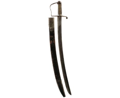 A CONTINENTAL SHORT SABRE, 65cm curved fullered blade stamped with various marks at the forte, regulation steel hilt with D-s