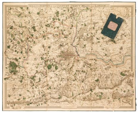 London. Froggett (J. W.), Froggett's Survey of the Country Thirty Miles Round London, 1831, engraved map with contemporary ou