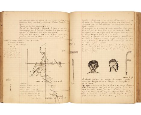 Hottot (Robert, 1884-1939). French explorer and collector. An original illustrated manuscript diary by Hottot of his expediti