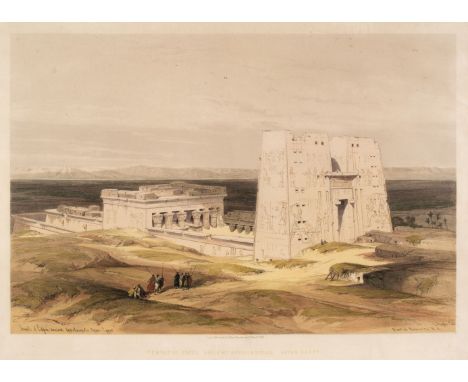 * Roberts (David). Temple of Edfou. Ancient Appolinopolis. Upper Egypt, F. G. Moon 1847, lithograph with contemporary hand-co