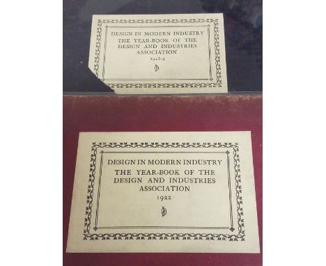 Collins Baker (C. H.). Design In Modern Industry The Year-Book of the Design &amp; Industries Association 1922, 1923-4, 2 vol