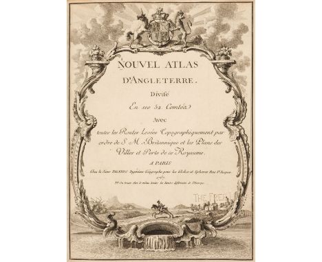 Desnos (Louis Charles &amp; Le Rouge George Louis). Nouvel Atlas D'Angleterre. Divisé en ses 52 Comtéa avec toutes les Routes