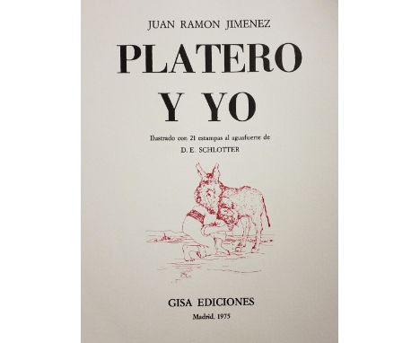 Jimenez (Juan Ramon). Platero Y Yo, limited edition, Madrid: Hisa Ediciones, 1975, 21 monochrome plates signed &amp; numbered