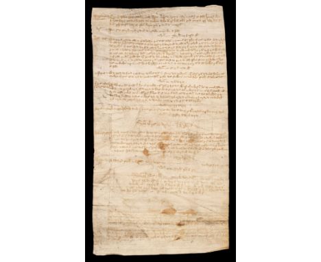 * Herefordshire Account Roll. Account roll of honour of Wigmore, 1387-88, manuscript document on vellum, some spotting and so