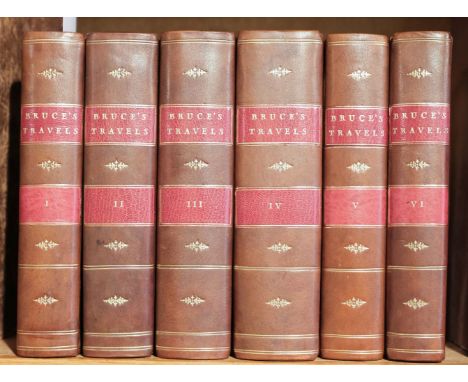 Bruce (James). Travels to Discover the Source of the Nile, in the years 1768, 1769, 1770, 1771, 1772, and 1773, 6 volumes, 1s