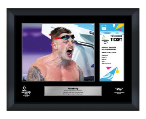 Limited-edition mounted replica ticket to Birmingham 2022 Swimming and Para-Swimming events at the Sandwell Aquatics Centre. 