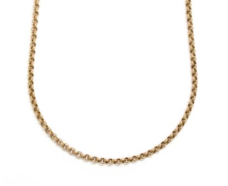 A 9ct gold hollow belcher link chain, with bolt ring clasp, import hallmark Sheffield 1978, 725mm long, 11.58gCondition repor