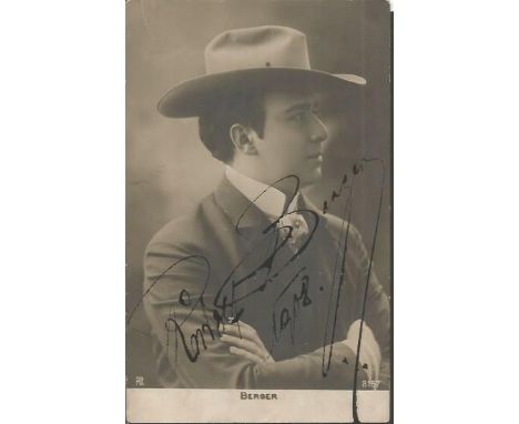 Rudolph Berger signed vintage postcard. He was one of the best opera singers of his time. He studied singing under Adolf Robi