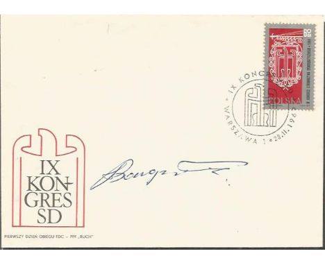 Jakub Bargielowski DFM Polish WW2 fighter ace 315 Sqn signed cover. Has note in Polish also written on back of the cover. Goo