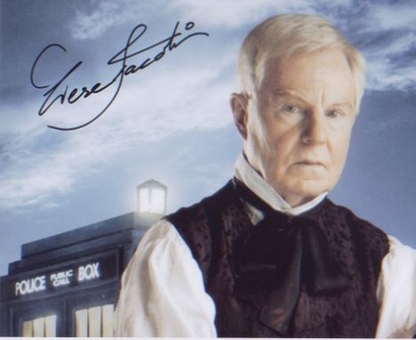 Dr Who Derek Jacobi. 10 x 8 inch signed photo in character as the Master. Good Condition. All signed items come with our cert