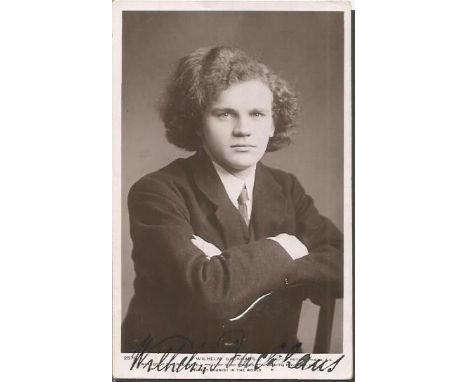 Wilhelm Backhaus signed vintage postcard. German pianist and pedagogue. He was particularly well known for his interpretation