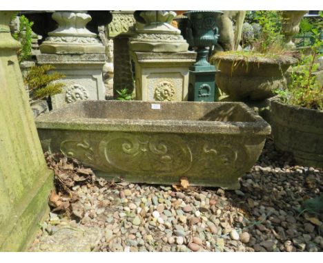 A RECTANGULAR GARDEN TROUGH, L 75 cm