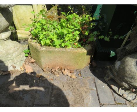 A MODERN RECTANGULAR GARDEN TROUGH, 52 X 44 cm