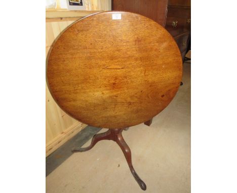 A 19TH CENTURY TILT-TOP PEDESTAL TRIPOD TABLE - H 70 cm, Dia. 78 cm