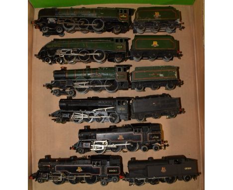 Hornby Dublo - a three rail 4-6-2 Duchess of Montrose locomotive and 6 wheel tender, BR green livery, Rn 46232;  others 4-6-2
