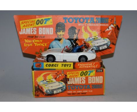 Corgi Toys  - 336 a James Bond Toyota 2000GT from the film 'You Only Live Twice', white body, 2 figures, rocket launchers in 