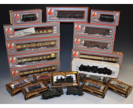 Mainline OO gauge - 4-4-0 locomotive and six wheel tender , LMS black livery, Rn 635;  others 0-6-0T J72  locomotive, BR blac