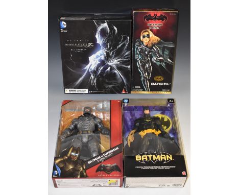 Batman - a DC Comics/Square Enix products variant Play Arts action figure, Batman No1;  a Mattel figure Batman;  another Armo