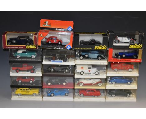 Solido Models - Age d'Or die cast vehicles inc Bugatti 57S 1939;  Chrysler Windsor;  Charbonnier coal van;  Rolls Royce conve