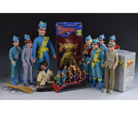 Thunderbirds - Pelham Puppet, Brains; Carlton Super Marionette, The Hood, boxed; other plastic figures, including Brains, Sco