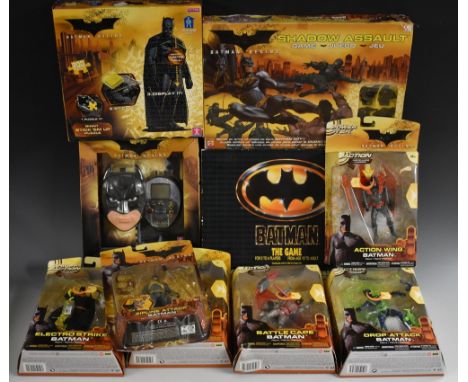 Batman - Power Tek action figures, Lightsuit;  Electro Strike;  Battle Cape;  Drop Attack;  Zipline Attack etc;  Mattel, Shad