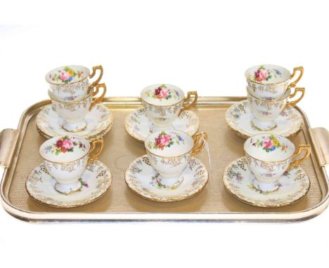 Royal Crown Derby 'Vine' cups and saucers