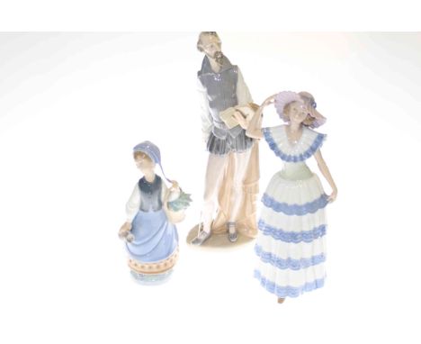 Lladro and two Nao figures (3)