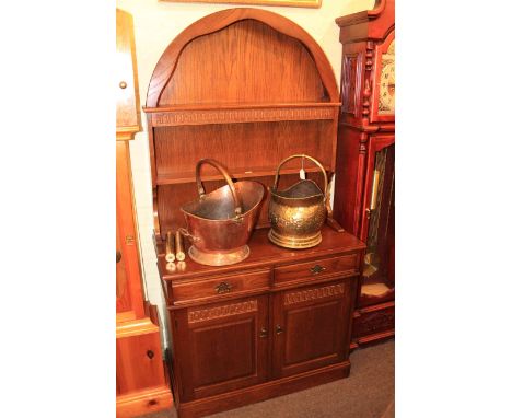 Dome topped shelf back dresser