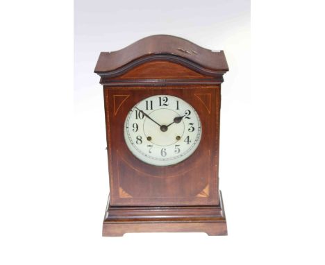 Edwardian inlaid mahogany mantel clock