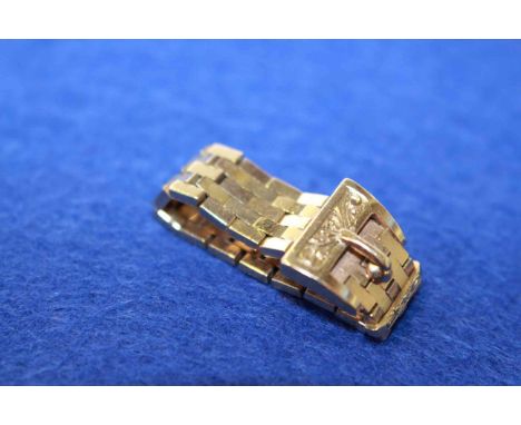 9 carat gold articulated buckle ring, 7.8 grams