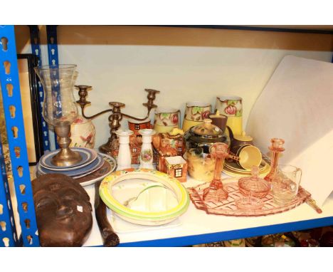 Collection of china, cottage teaware, Ethnic face mask, trinket ware, etc