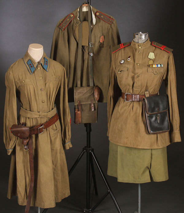 A GROUP OF SIX RUSSIAN SOVIET WWII AND LATER WOMEN’S UNIFORMS ...