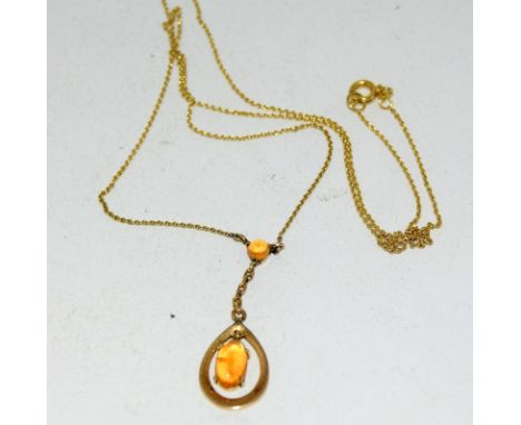 9ct gold opal on a gold chain