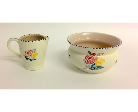 Poole Pottery bowl and jug signed KW 1956+