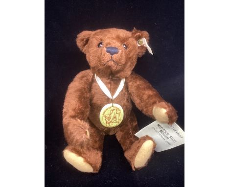    Steiff  German Museum brown teddy bear  670343 30cm  with ceramic tag , issued in 1999, 