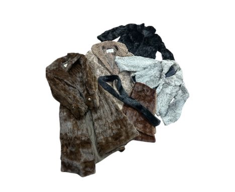 A collection of vintage fur coats, jackets etc to include a black mink fur jacket with matching scarf, a 1970s squirrel coat 