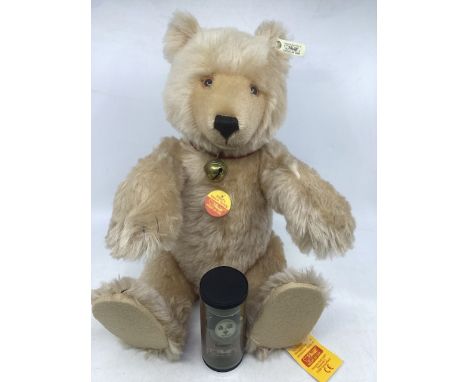    Steiff German Teddy bear rare watch 01434 1991 45cm  sandy teddy bear with watch still in its tube-super bear , as sold, w