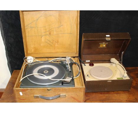 2 x Vintage record player 1 x Garrad Deck in home made case &amp; 1 x HMV faux crocodile skin effect casing