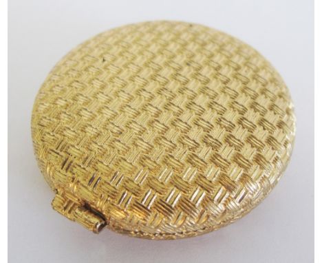 A vintage gold plated powder case with mirror. W50mm. 
Παλιά επίχρυση πουδριέρα.
Inhouse Packing &amp; Shipping: For EU count
