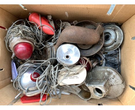 A large quantity of vintage car headlamps (multiple boxes), to include Lucas 